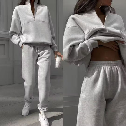 Womens Casual Long Sleeve Sweatshirt and Pants Set