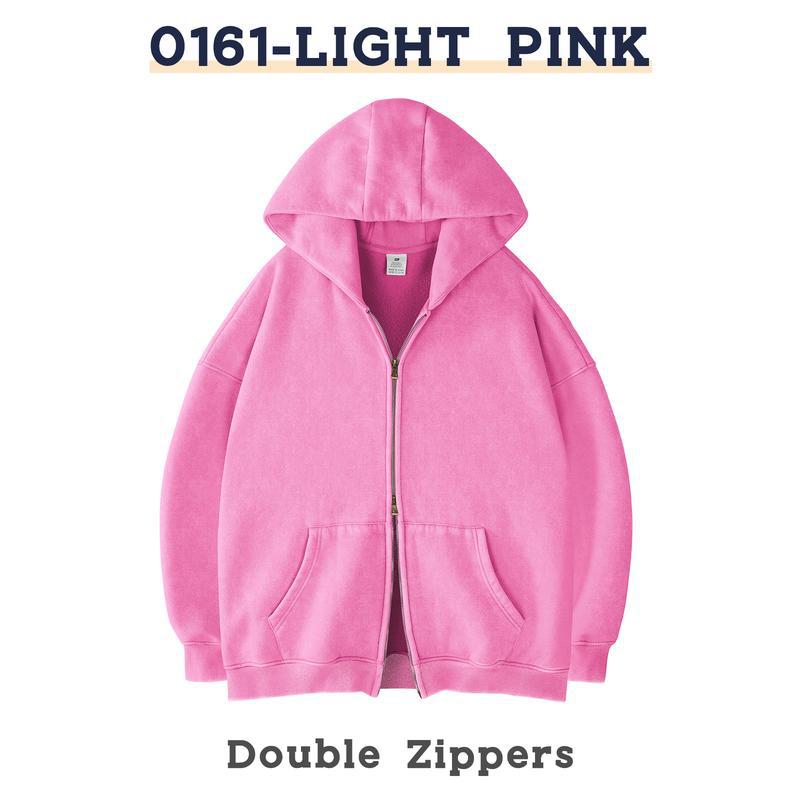 Retro Heavyweight Zipper Hoodie for Men and Women
