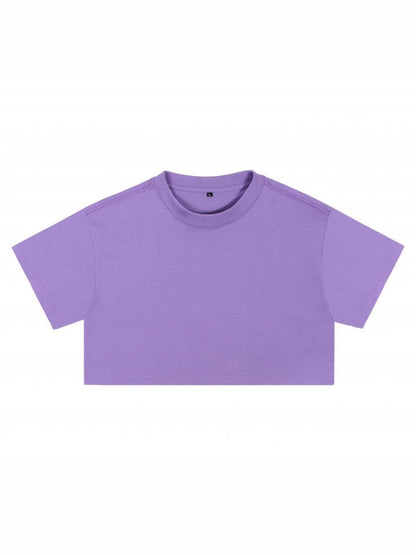 High-waisted, crop top T-shirt for women