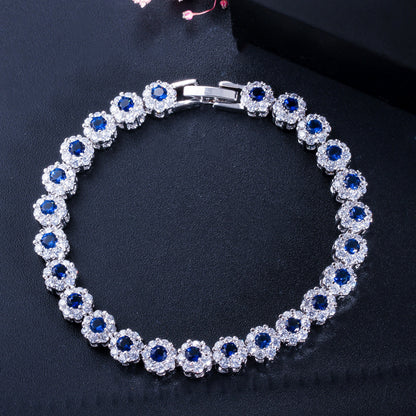 Elegant Zircon Electroplated Platinum Bracelet