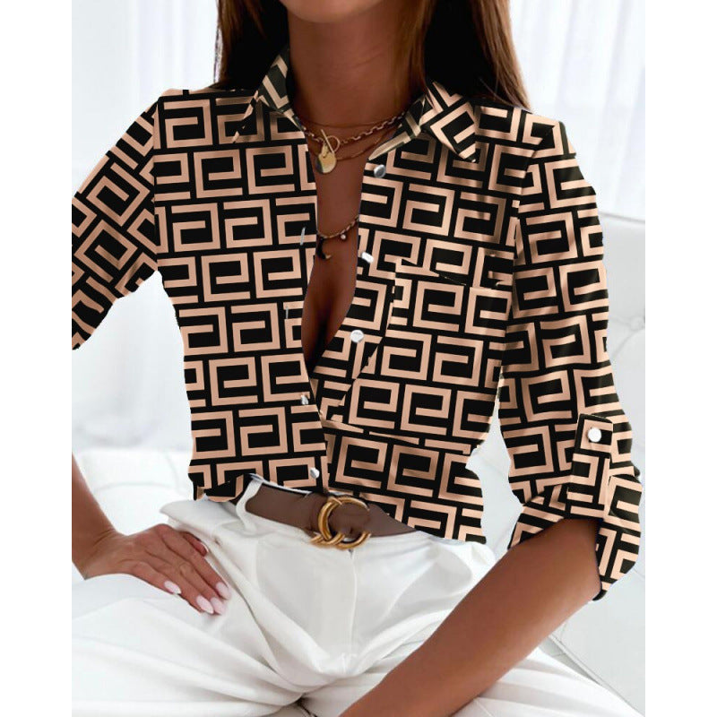 Long Sleeve Shirt Printed Shirt Women