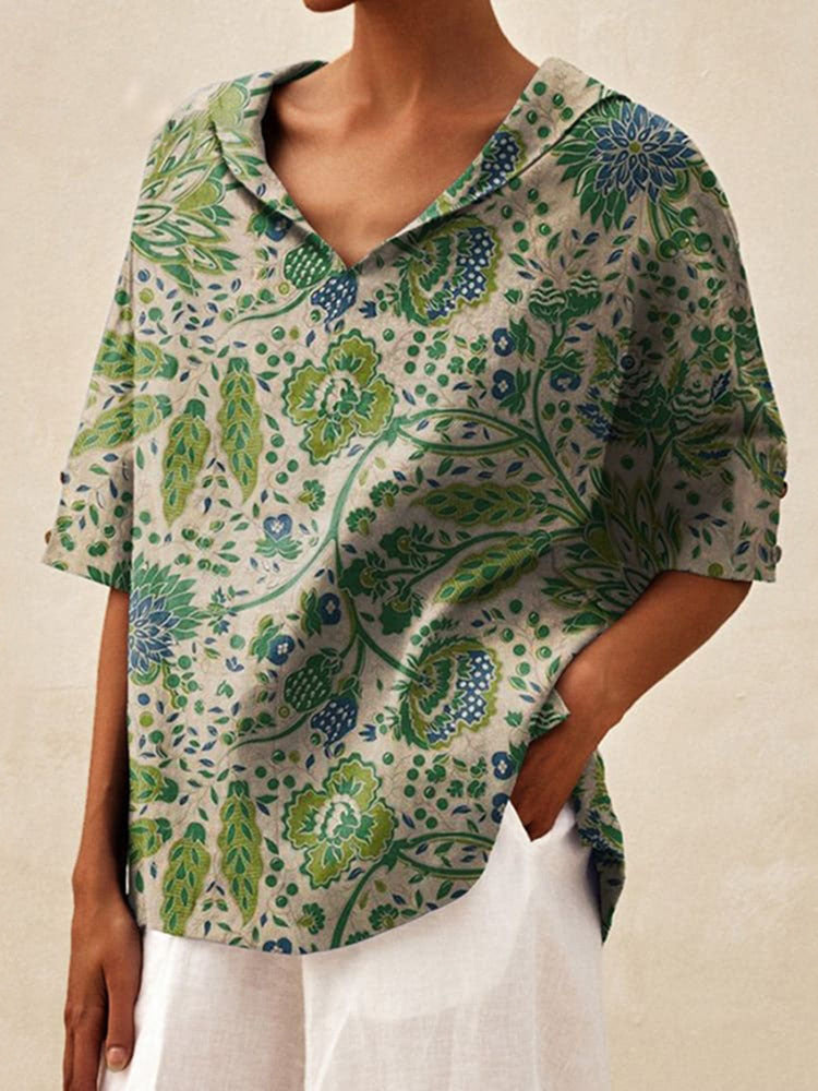 Womens Cotton Linen Hooded Pullover Top