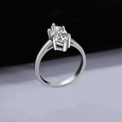 Moissanite Marquise Silver Ring for Women