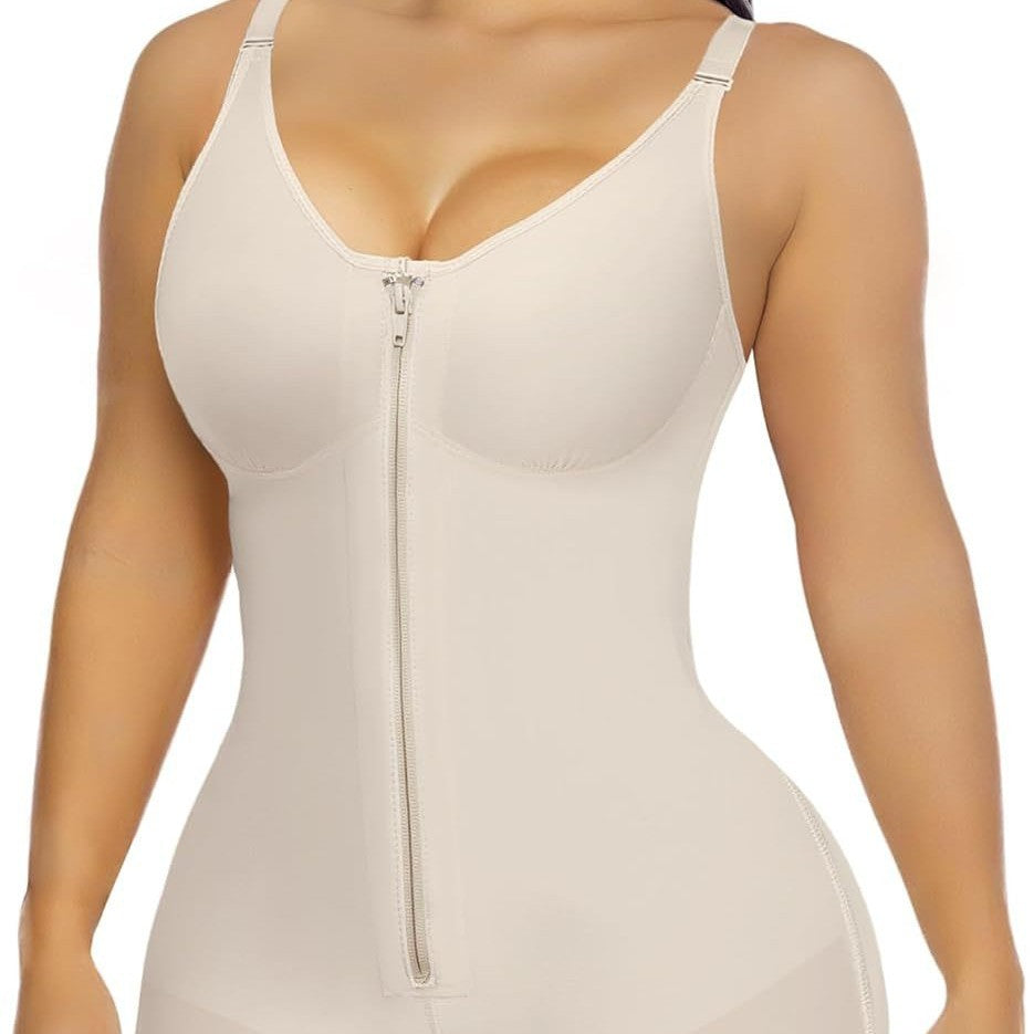 One-Piece Shapewear with Front Zipper for Tummy Control