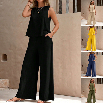 Women's Casual Cotton Two-Piece Suit